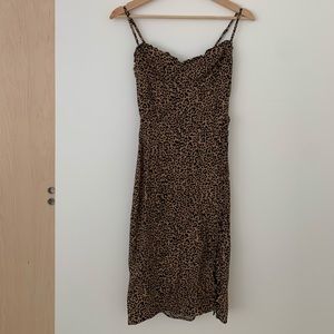 Reformation Leopard Print Midi Dress with Slit